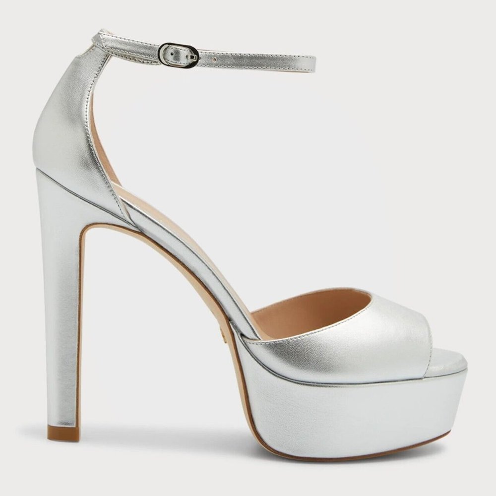 $550 Stuart Weitzman Disco Platform Sandals Eleva… - image 1